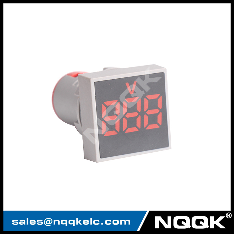 CE AD16 22mm Square Mini LED Indicator Light Lamp Digital Voltage Meter Voltmeter AC 12-500V