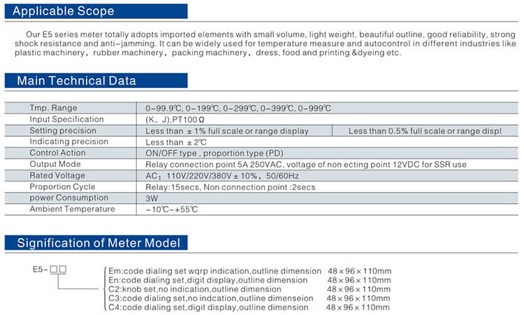 E5C2 48mm K J PT100 NO OFF Industrial Temperature Controller for plastic rubber packing machinery