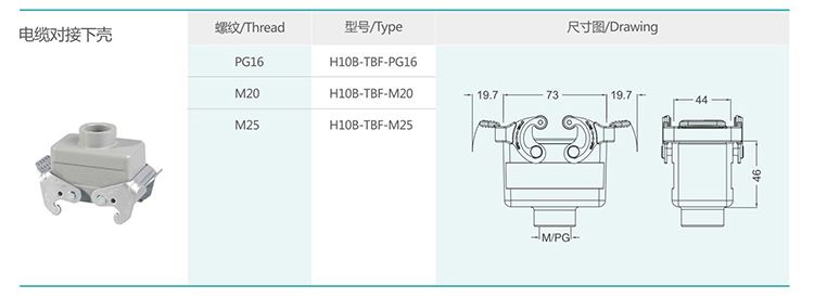 3 H10B series hood and housing double buckle